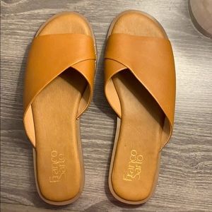 Franco Sarto Cognac Slide Sandals